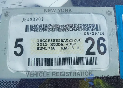 2011 Honda Accord 3.5 Ex-L z USA, uszkodzony, nr VIN 1HGCP3F85BA021206